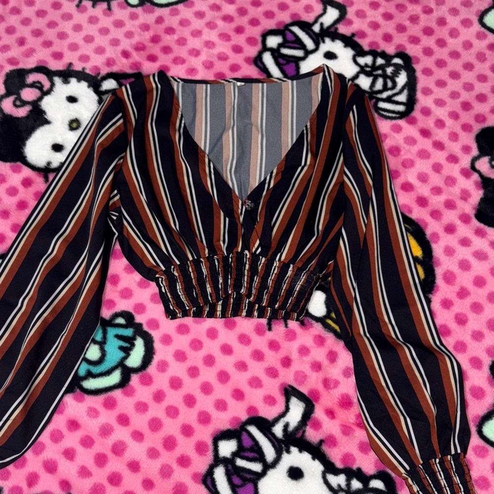 Striped V-Neck Women's Top